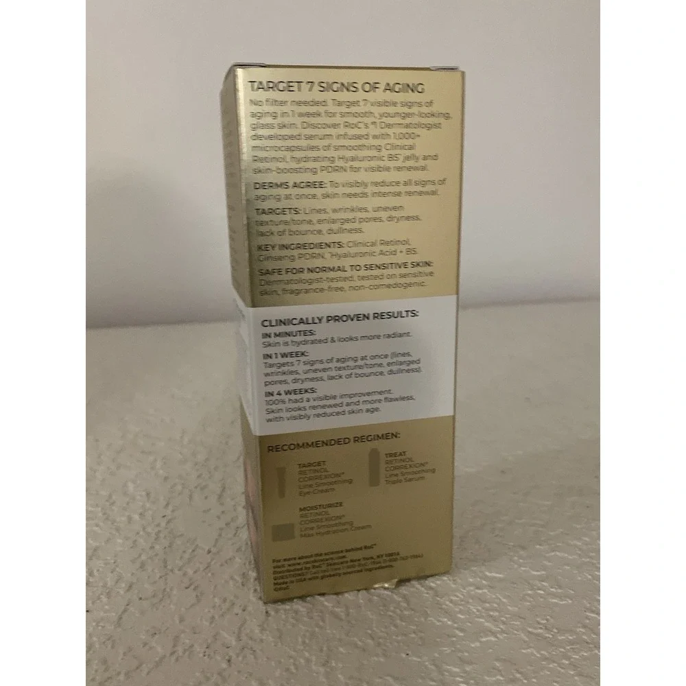 RoC Retinol Correxion Line Smoothing Triple Serum Hyaluronic Acid 1oz 30ml NEW
